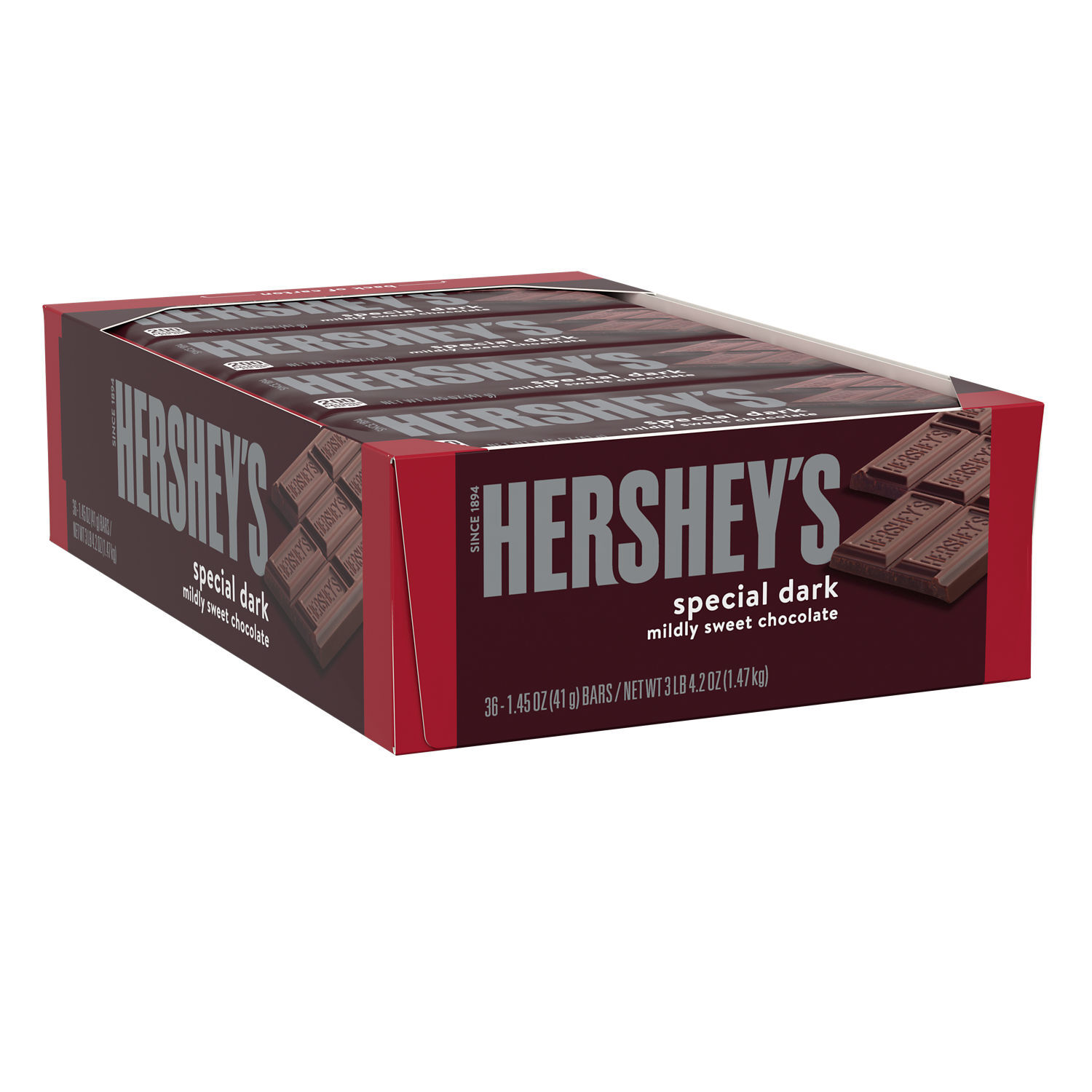 HERSHEY’S Special Dark Mildly Sweet Chocolate Candy Bars, 1.45 oz (36 Count) - THE HERSHEY COMPANY
