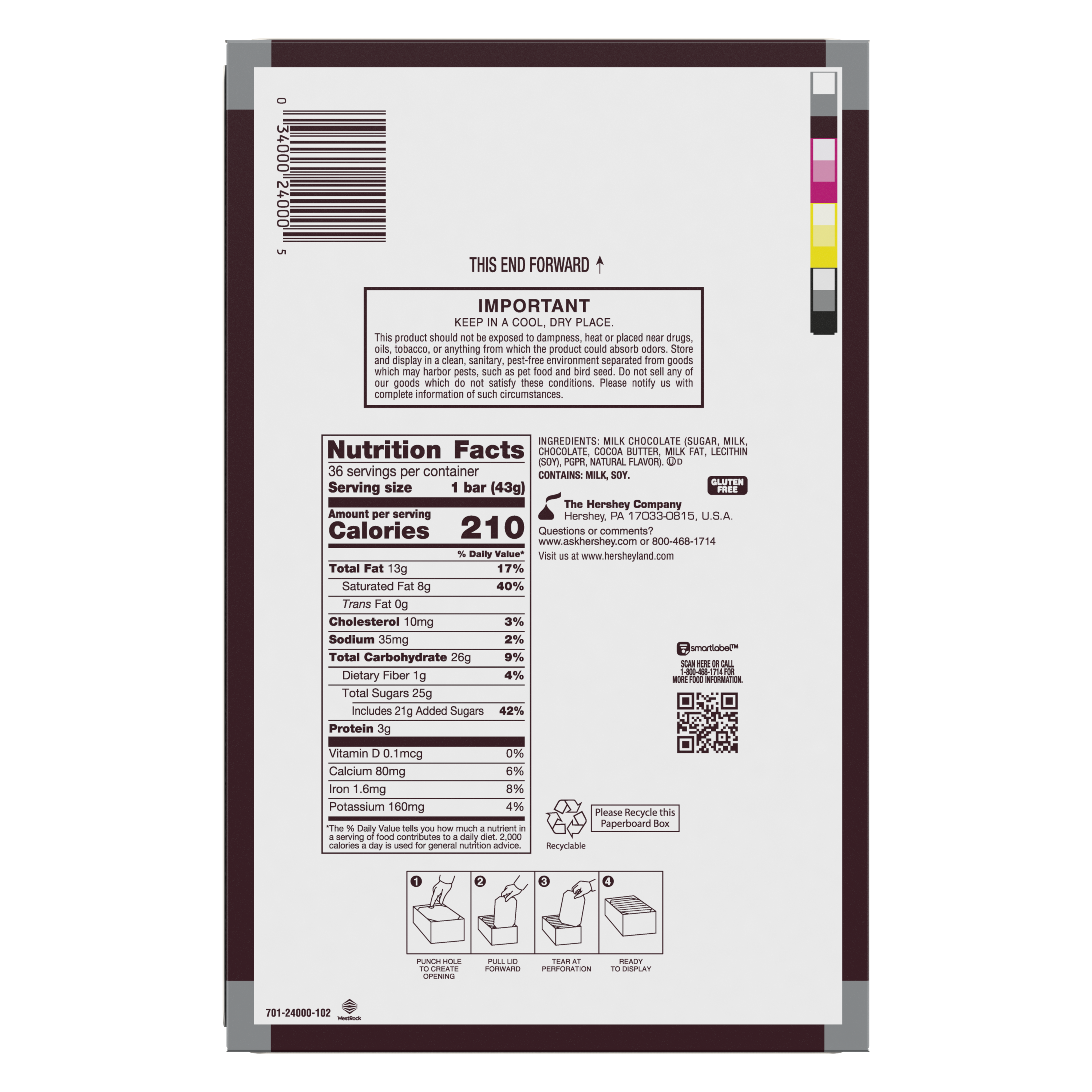 HERSHEY’S Milk Chocolate (36 Count) 1.55oz Candy Bar - THE HERSHEY COMPANY