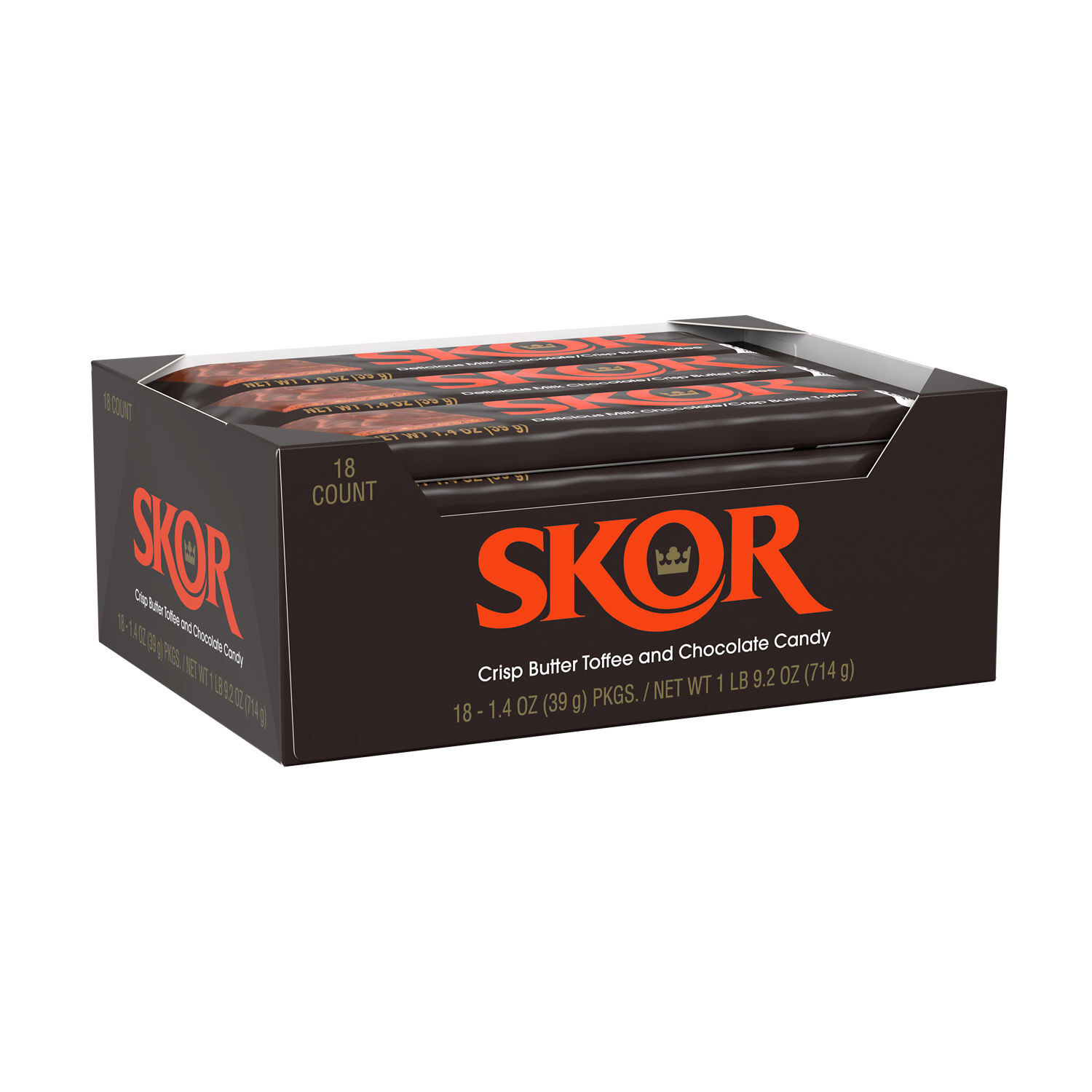 SKOR Crisp Butter Toffee and Chocolate Candy Bars, 1.4 oz (18 Count) - THE HERSHEY COMPANY