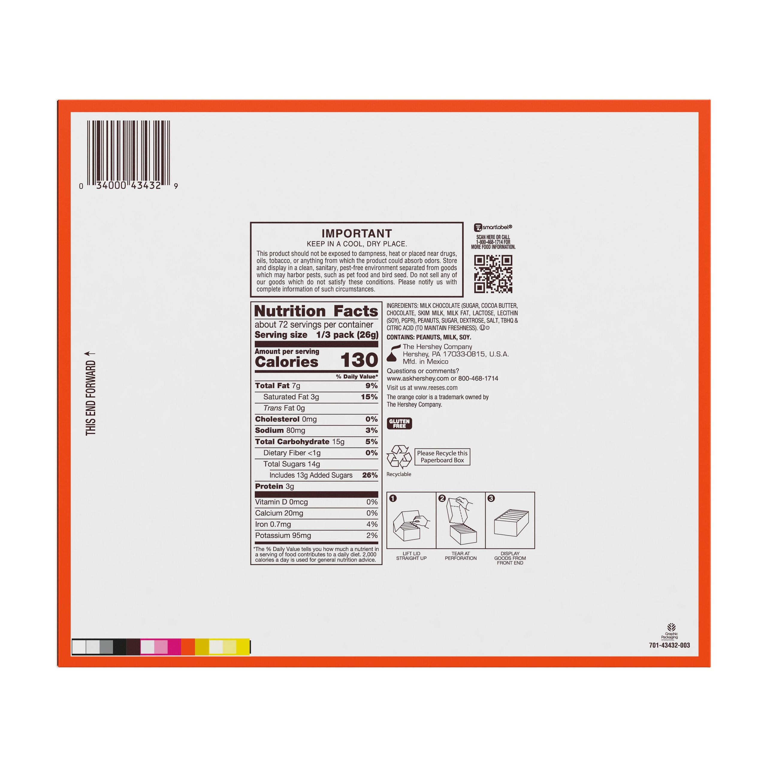 REESE’S Jumbo Cup Milk Chocolate Peanut Butter Cup Candy Pack, 2.8 oz (24 Count) - THE HERSHEY COMPANY