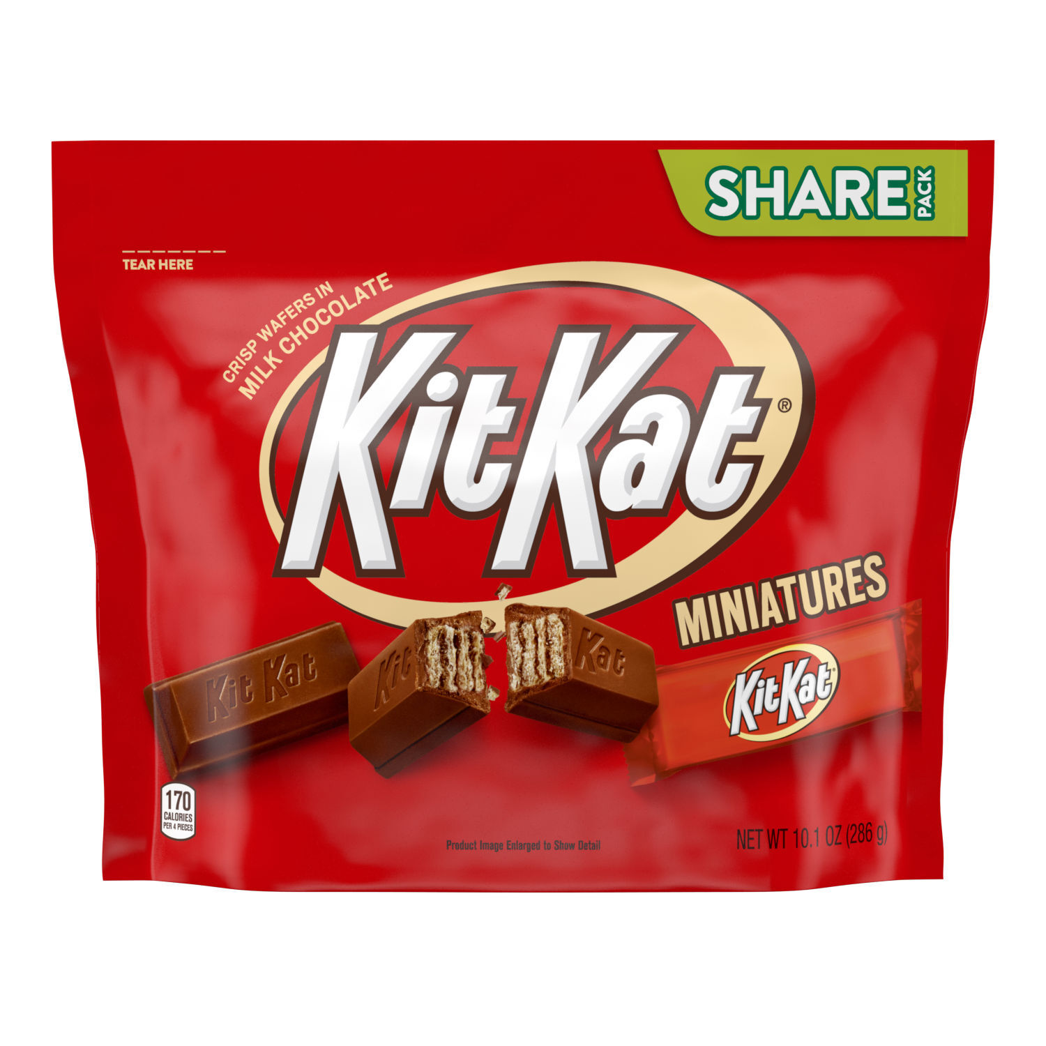 KIT KAT Milk Chocolate Miniatures Candy Bars 10.1oz Candy Bag - THE HERSHEY COMPANY