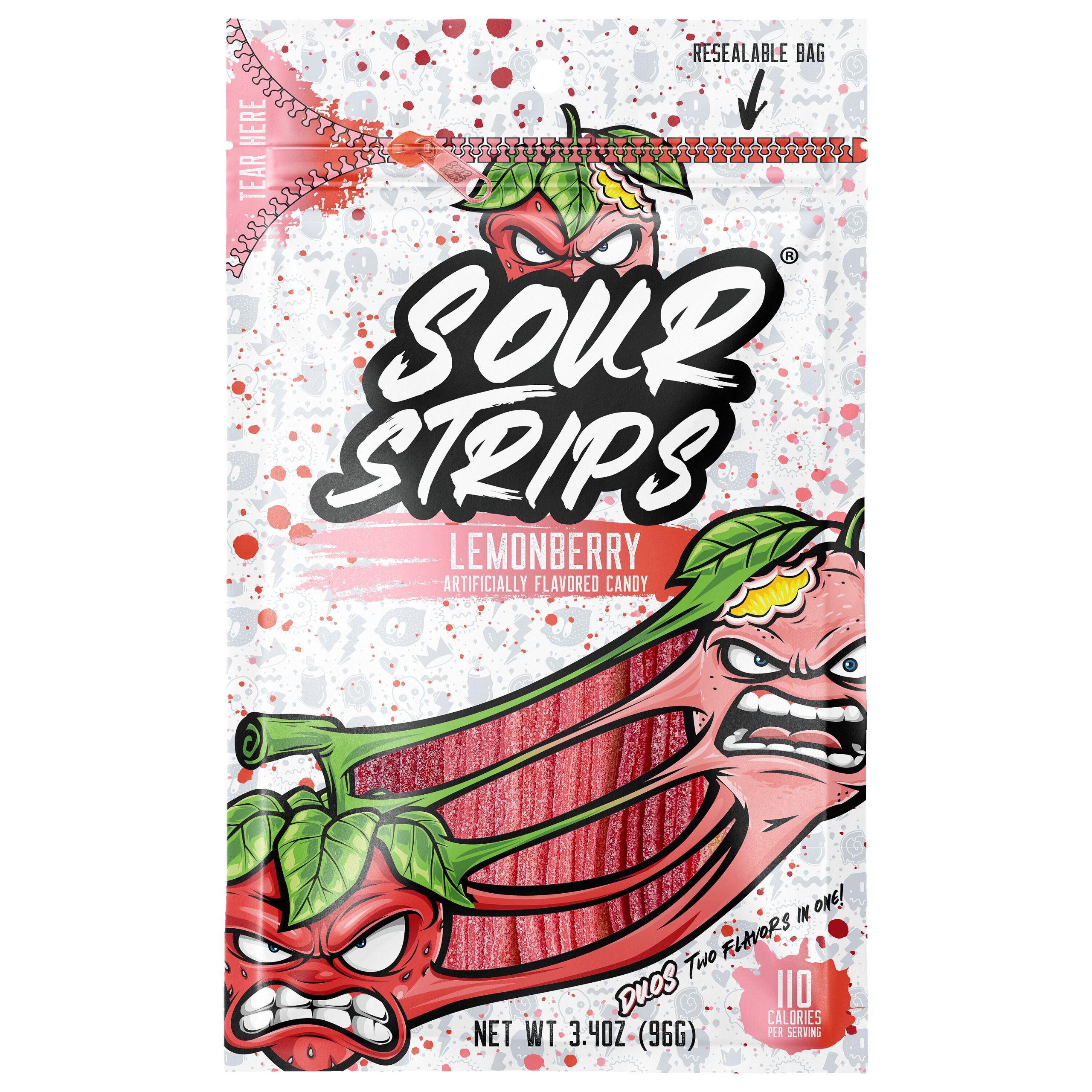 Sour Strips Lemonberry Candy Peg Bag, 3.4oz - THE HERSHEY COMPANY