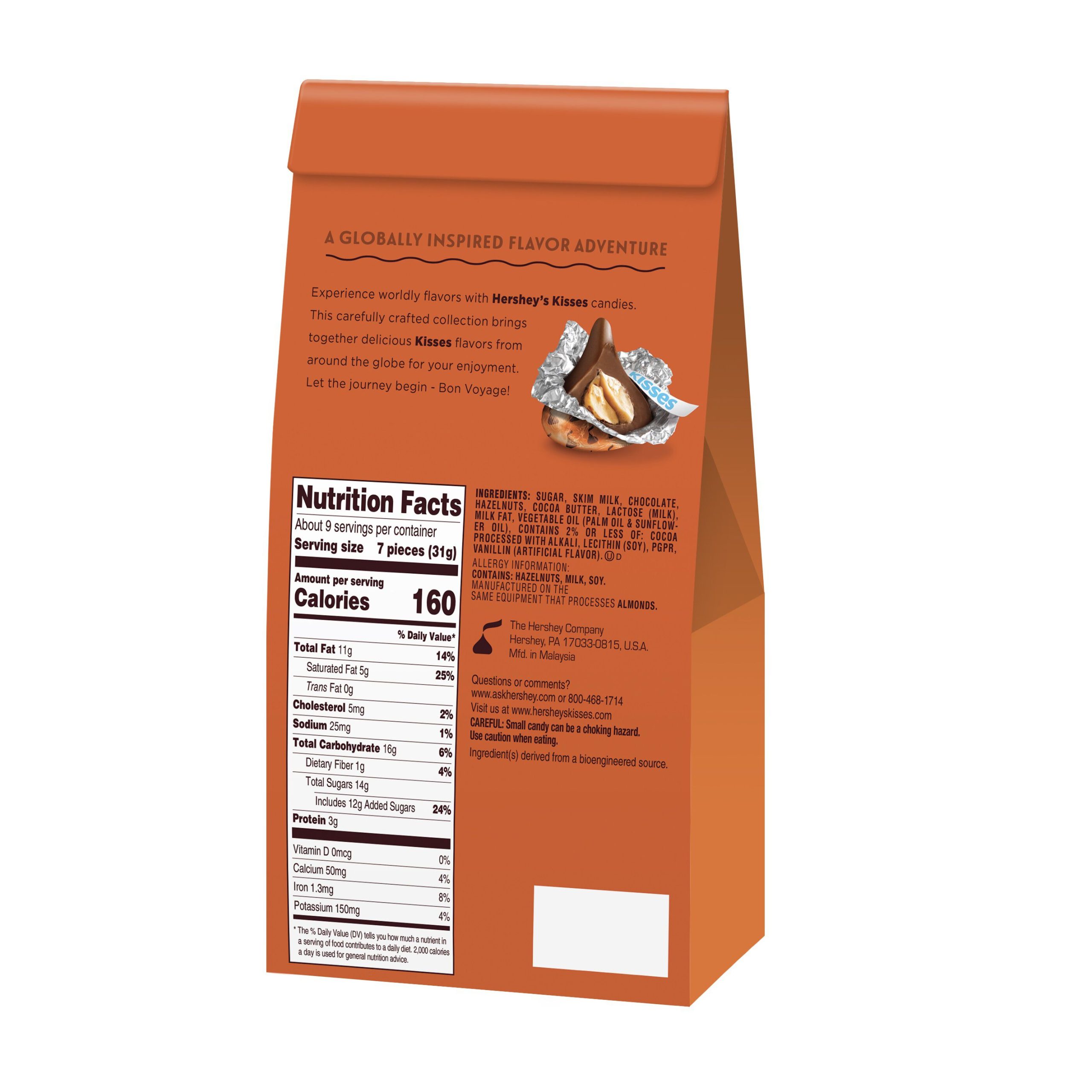 HERSHEY’S KISSES Flavors of The World Hazelnut 10oz Pouch - THE HERSHEY COMPANY