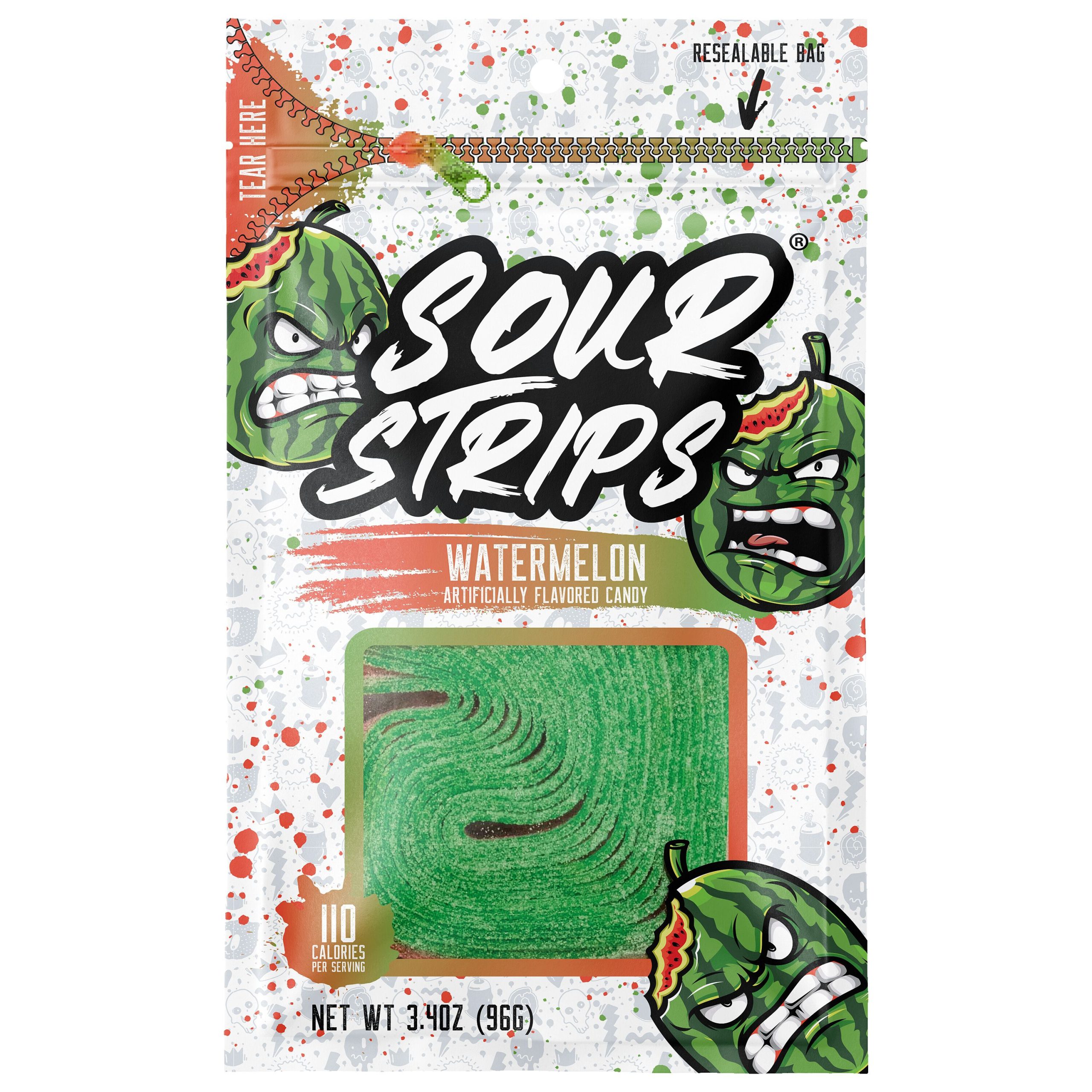 Sour Strips Watermelon Candy Peg Bag, 3.4oz - THE HERSHEY COMPANY
