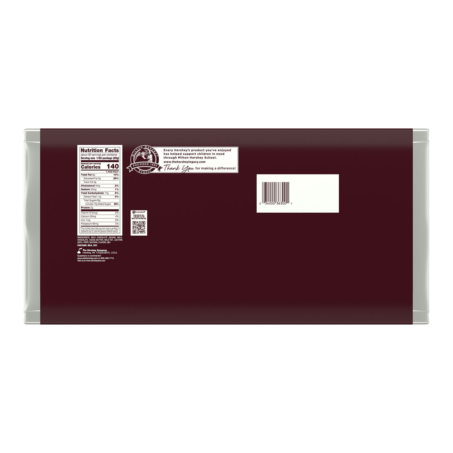 HERSHEY’S World’s Largest Milk Chocolate Giant Candy Bar 5lbs - THE HERSHEY COMPANY