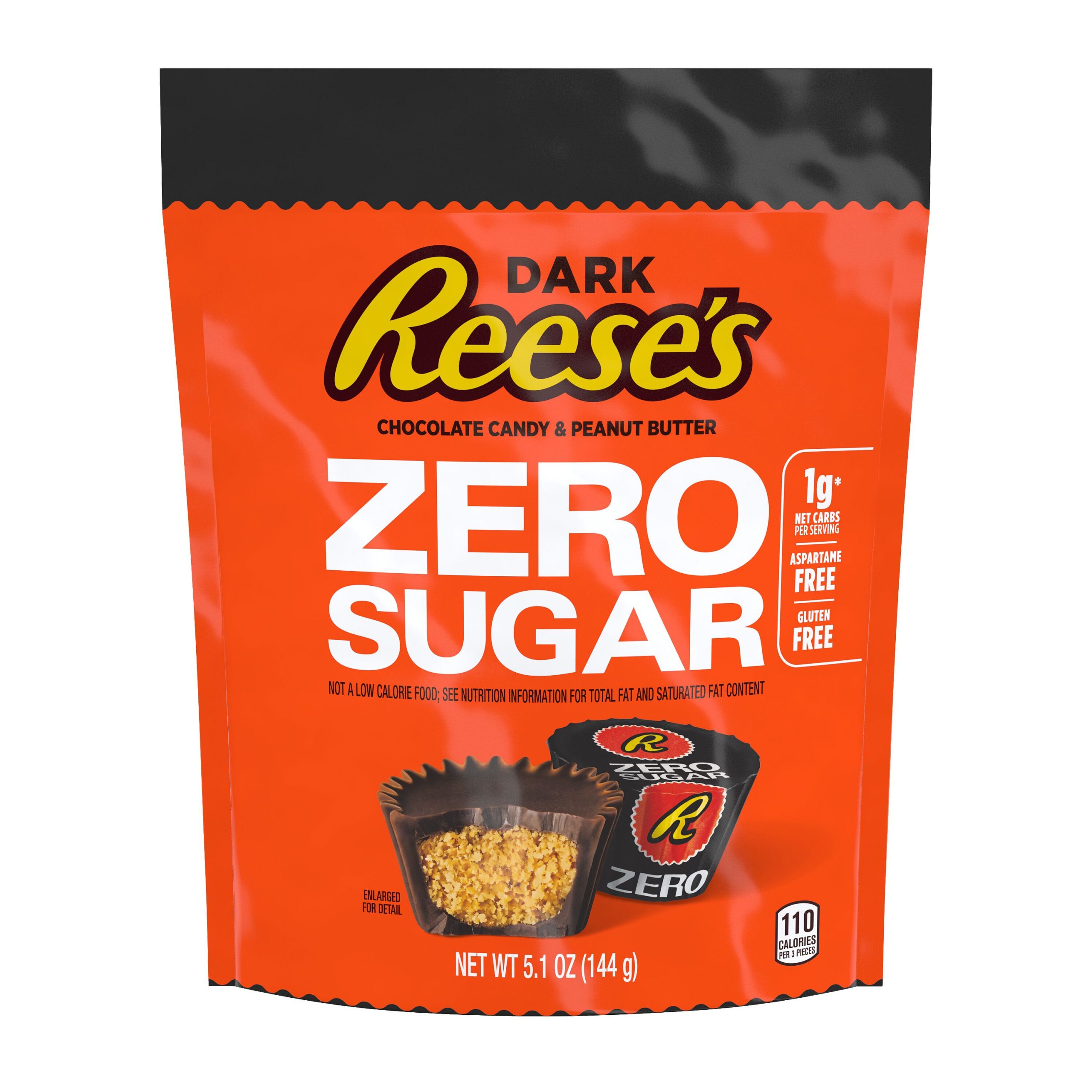 REESE’S Zero Sugar Miniatures Dark Chocolate Peanut Butter Cups Candy Bag, 5.1 oz - THE HERSHEY COMPANY